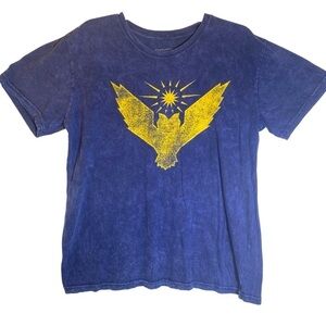 FANTASTIC BEASTS official blue cotton graphic t-shirt tee short sleeve size L